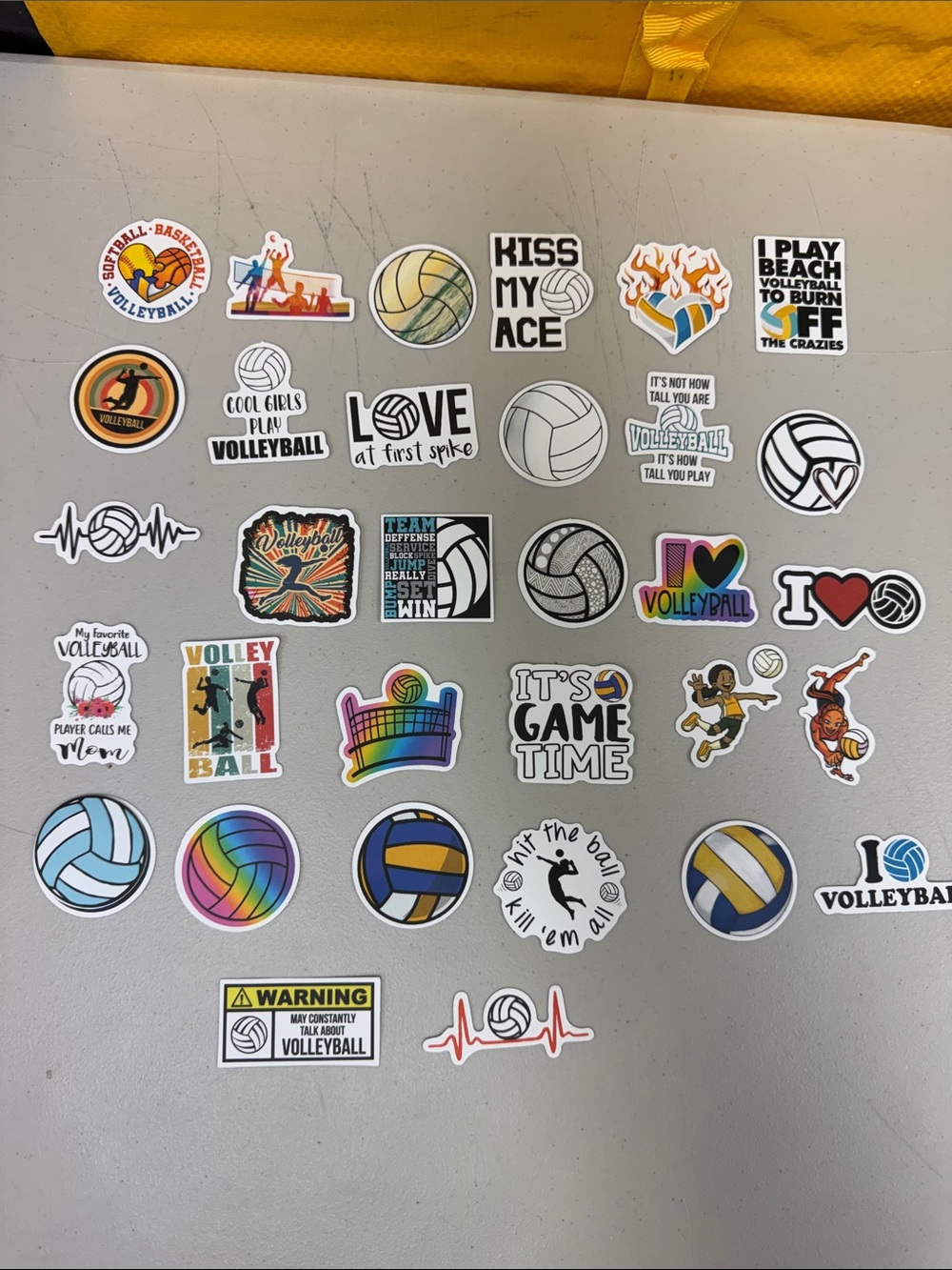 Volleyball Sticker Pack - Colorful Assortment 32 count all new It’s Game Time